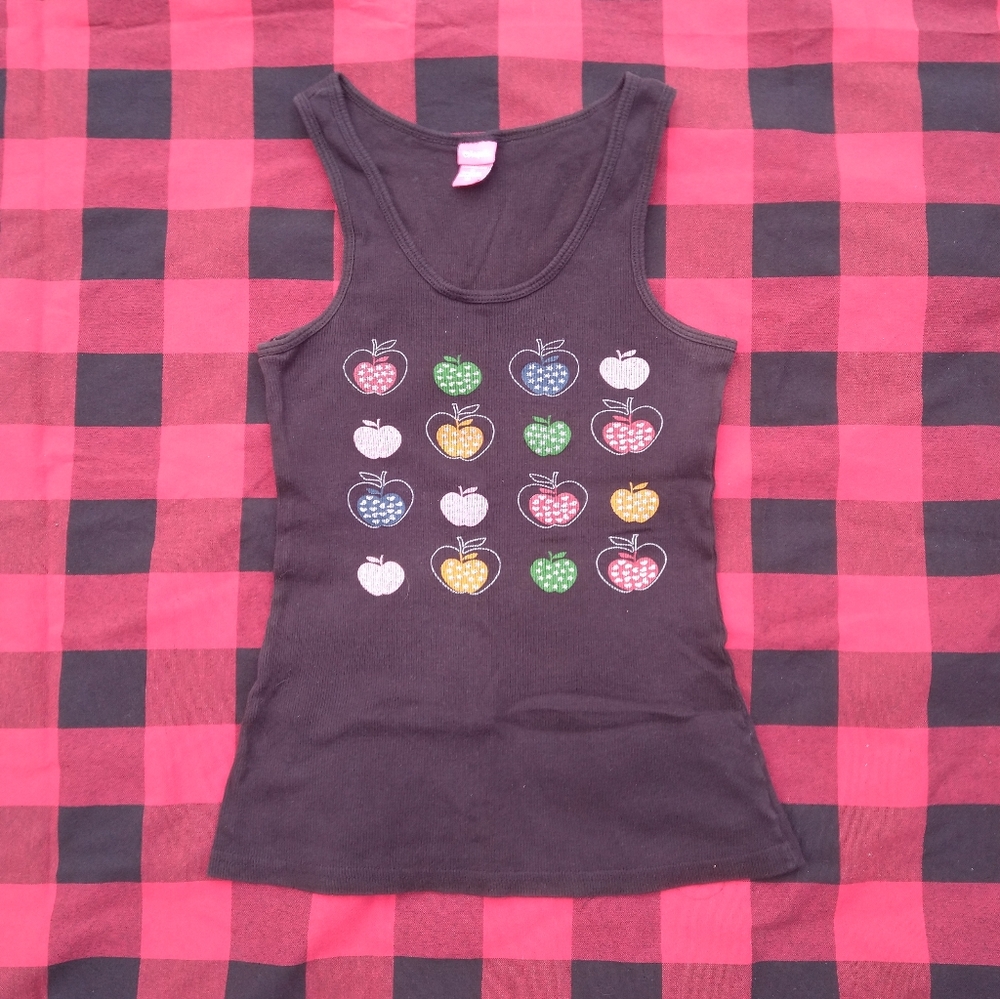Juniors ribbed apple tank